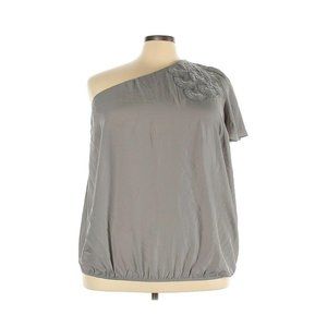 Lane Bryant Size 28 One Shoulder Blouse Gray